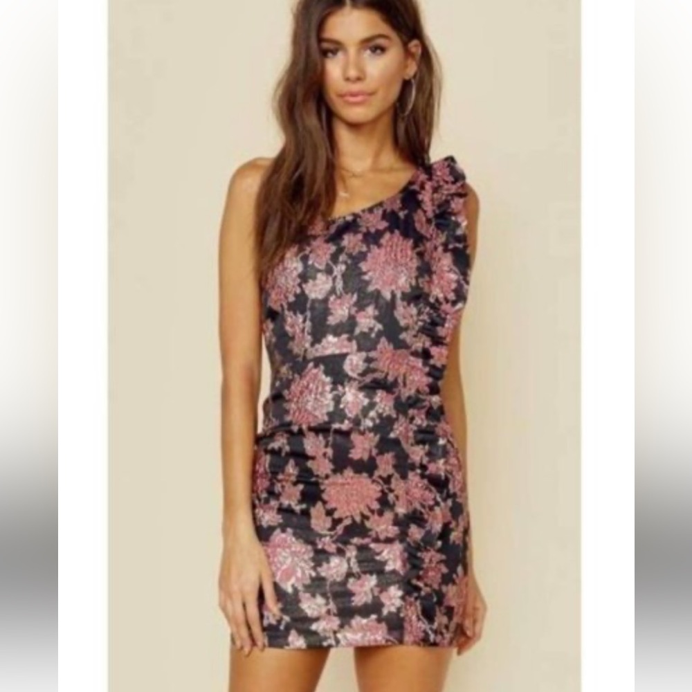 For Love and Lemons Luella Jacquard Metallic Mini Dress - NWT - Size S